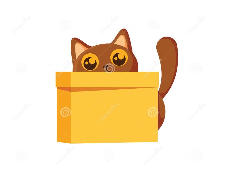 Cat and Box. Learning Preposition Concept. Animal Behind the Box. Isolated  Vector Educational Cartoon Illustration Stock Vector - Illustration of  minimal, funny: 164944178